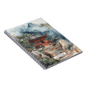 Crimson Mountain Pagoda Inktwash (2) Notitieboek (Rechterzijde)