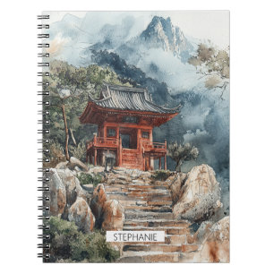 Crimson Mountain Pagoda Inktwash (2) Notitieboek