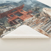 Crimson Mountain Pagoda Inktwassing (2) Sherpa Deken (3/4)