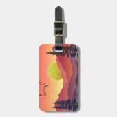 Crimson Mountains Landschap Bagagelabel (Voorkant verticaal)