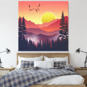 Crimson Mountains Landschap Canvas Afdruk (Insitu (Slaapkamer))