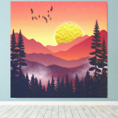 Crimson Mountains Landschap Canvas Afdruk (Insitu (Houten vloer))