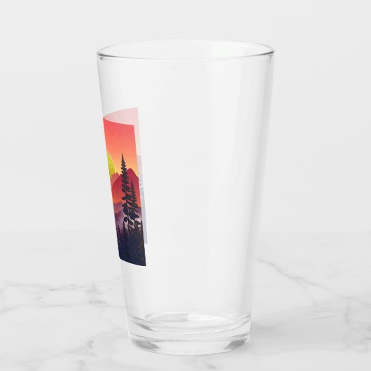 Crimson Mountains Landschap Glas (Links)