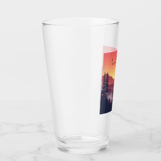 Crimson Mountains Landschap Glas (Rechts)
