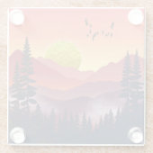 Crimson Mountains Landschap Glazen Onderzetter (Achterkant)