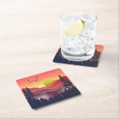 Crimson Mountains Landschap Kartonnen Onderzetters (Insitu)