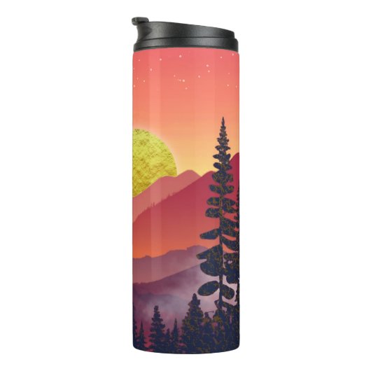 Crimson Mountains Landschap Thermosbeker (Geroteerd rechts)