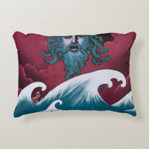 Crimson Neptune olieverfschilderij Accent Kussen