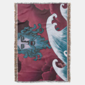 Crimson Neptune olieverfschilderij Deken (Voorkant Verticaal)