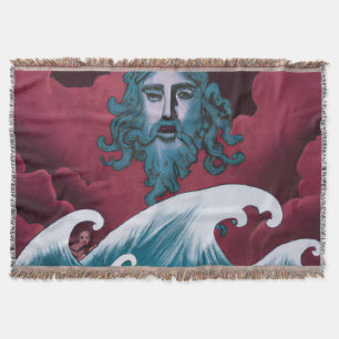 Crimson Neptune olieverfschilderij Deken