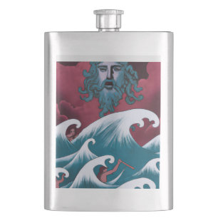 Crimson Neptune olieverfschilderij Flacon