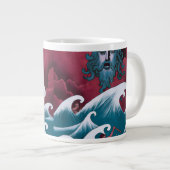 Crimson Neptune olieverfschilderij Grote Koffiekop (Voorkant rechts)