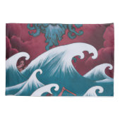 Crimson Neptune olieverfschilderij Kussensloop (Achterkant)