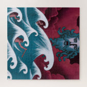 Crimson Neptune olieverfschilderij Legpuzzel (Horizontaal)