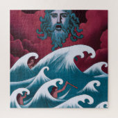 Crimson Neptune olieverfschilderij Legpuzzel (Verticaal)