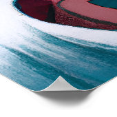 Crimson Neptune olieverfschilderij Poster (Hoek)