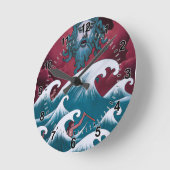 Crimson Neptune olieverfschilderij Ronde Klok (Hoek)