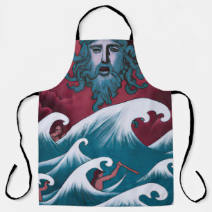 Crimson Neptune olieverfschilderij Schort