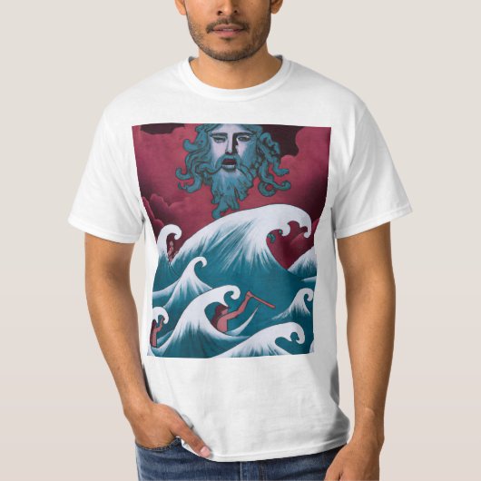 Crimson Neptune olieverfschilderij T-shirt (Voorkant)
