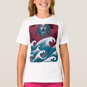 Crimson Neptune olieverfschilderij T-shirt