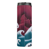 Crimson Neptune olieverfschilderij Thermosbeker (Achterkant)