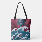 Crimson Neptune olieverfschilderij Tote Bag (Achterkant)