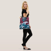 Crimson Neptune olieverfschilderij Tote Bag (Op model)