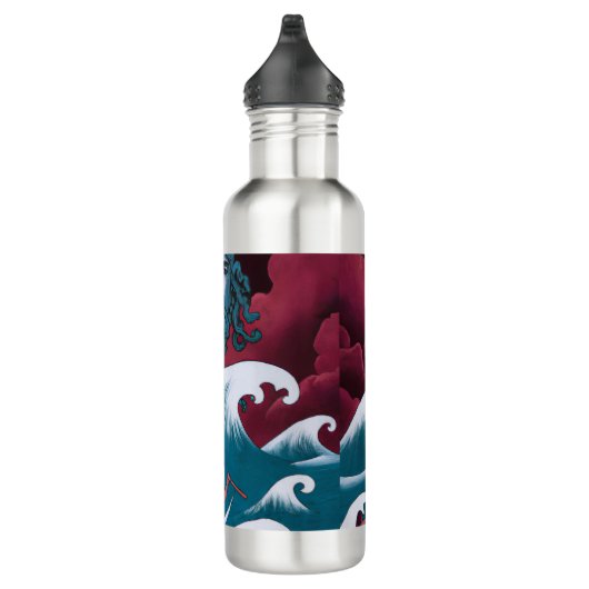 Crimson Neptune olieverfschilderij Waterfles (Rechts)