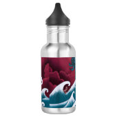 Crimson Neptune olieverfschilderij Waterfles (Links)