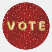 Crimson Nightfall Gold Star Illustration Ronde Sticker (Voorkant)