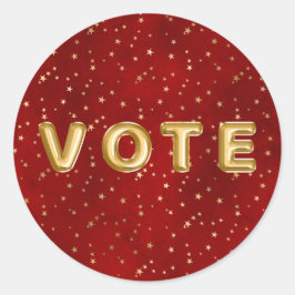 Crimson Nightfall Gold Star Illustration Ronde Sticker