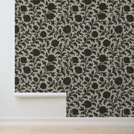 Crimson Nocturne Bloom Victoriaans Behang