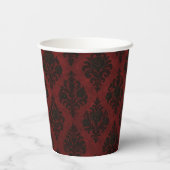 Crimson Nocturne Bloom Victoriaans Papieren Bekers (Achterkant)