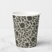 Crimson Nocturne Bloom Victoriaans Papieren Bekers (Achterkant)