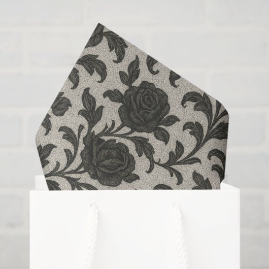 Crimson Nocturne Bloom Victoriaans Tissuepapier (Cadeauzakje)