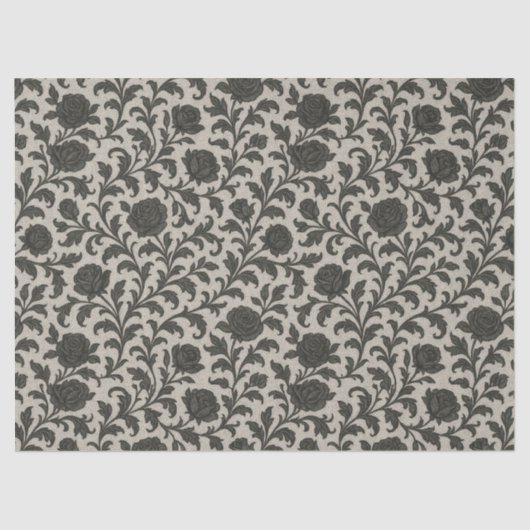 Crimson Nocturne Bloom Victoriaans Tissuepapier (Voorkant)