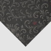 Crimson Nocturne Bloom Victoriaans Tissuepapier (Detail)
