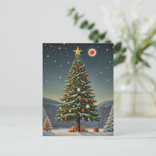 Crimson Noel Briefkaart (Staand voorkant)