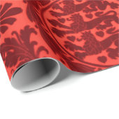 Crimson Noel Damask Wrapping Paper Cadeaupapier (Rol Hoek)