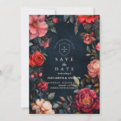 Crimson Noir Bruiloft Save The Date (Voorkant)