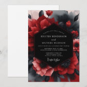 Crimson Noir Bruiloftsboeket Kaart (Voorkant / Achterkant)
