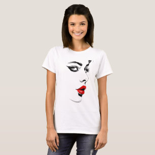 Crimson Noir Lip Portret T-shirt