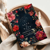 Crimson Noir Wedding Save The Date