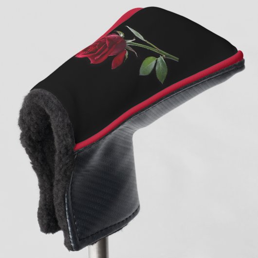 Crimson on Ebony: De enige rode roos, Golfheadcover (3/4 voorkant)