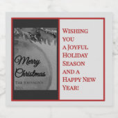 Crimson Ornament Christmas – Elegant Holiday Likeurfles Etiket (Enkel label)