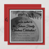 Crimson Ornament Christmas – Invitation Kaart (Voorkant / Achterkant)