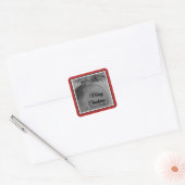 Crimson Ornament Christmas Vierkante Sticker (Envelop)