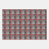 Crimson Ornament Wrapping Paper Sheets Set of 3 (Voorkant)