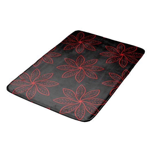 Crimson Pattern op zwart Badmat (Gekanteld)