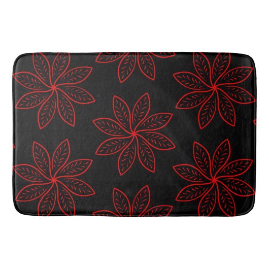 Crimson Pattern op zwart Badmat (Voorkant)